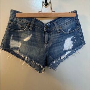 Paige Blue Wash Denim Shorts